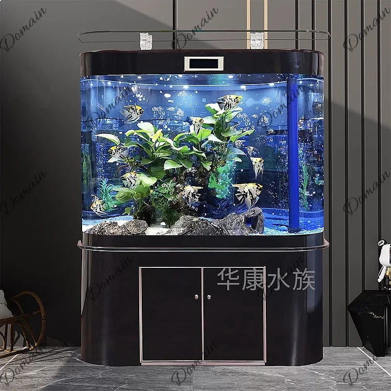 New Double Round Large Wall Aquarium with Bottom Filter, Eco-Friendly Landscape Tank for Living Room Home