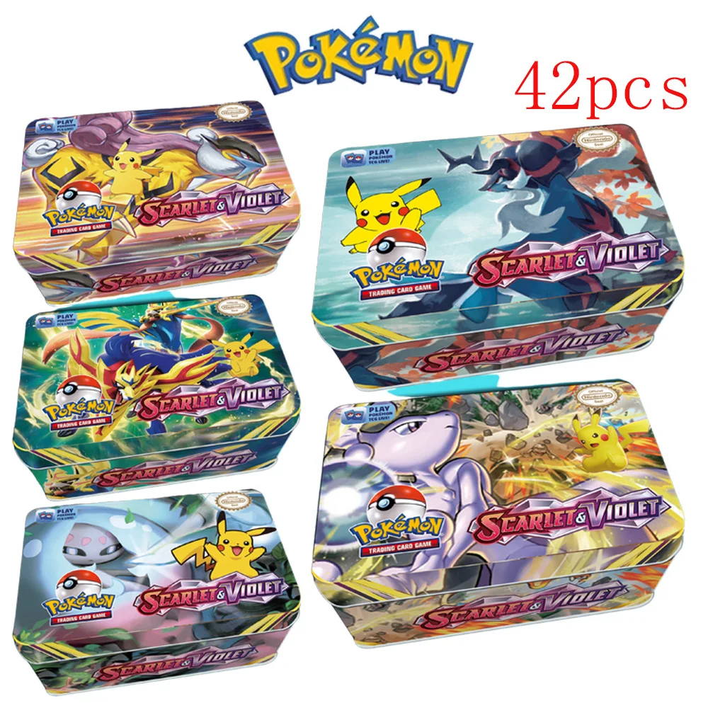 New TEMPORAL FORCES Pokemon cards Iron Box 42 Card Battle Game Hobby Collectibles Game Collection Anime Children\'s Cards