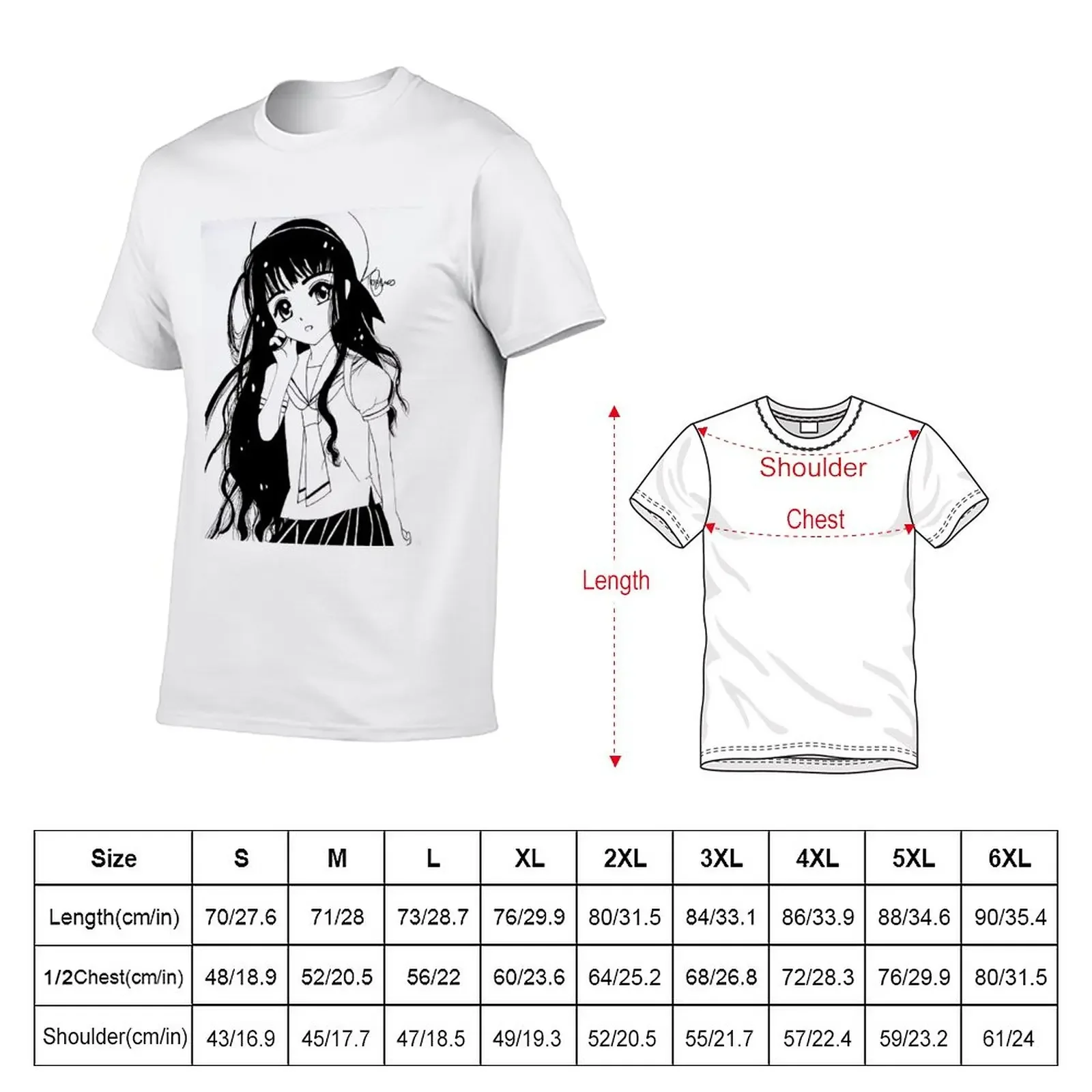 Tomoyo Daidouji Sketch - Cardcaptor Sakura T-Shirt plus size tops summer top oversized mens t shirts casual stylish