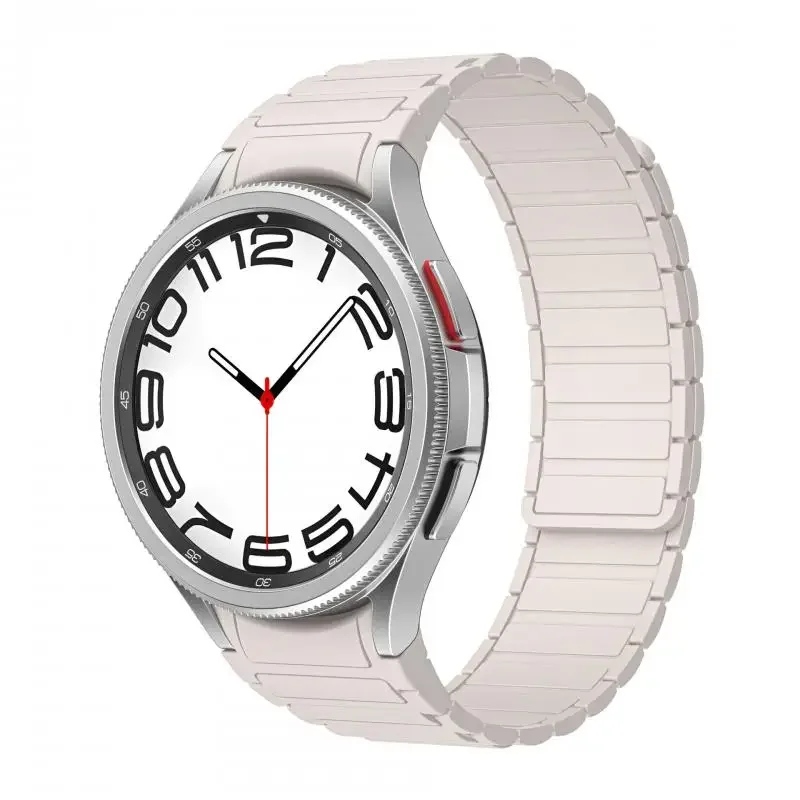 Pulseira de Silicone Sem Gaps para Samsung Galaxy Watch, Banda Magnética Clássica, 5 Pro, 6, 4, 7, 6, 5, 40mm, 44mm, 42mm, 47mm