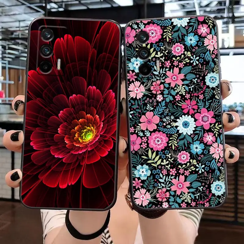 Colorful Flowers Funda Case For Realme GT 2 Pro Master Neo2 NARZO 50 50I 50A C35 C33 C31 C30 C30S C21 C15 V25 V15 Case Capa