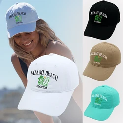 Miami Beach Baseball Cap Embroidery FLORIDA Vacation Dad Hat Leisure Women Sun Hat Unisex