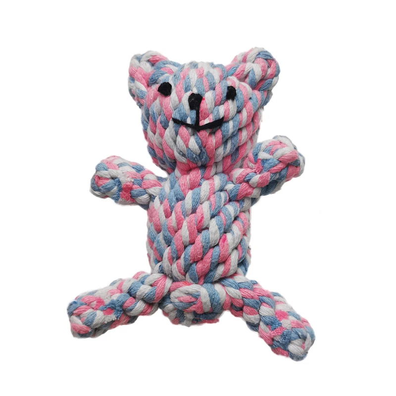 Cuerda de algodón para mascotas, juguete interactivo para perros con forma de elefante, para masticar, limpiar dientes y entrenar, venta al por mayor.