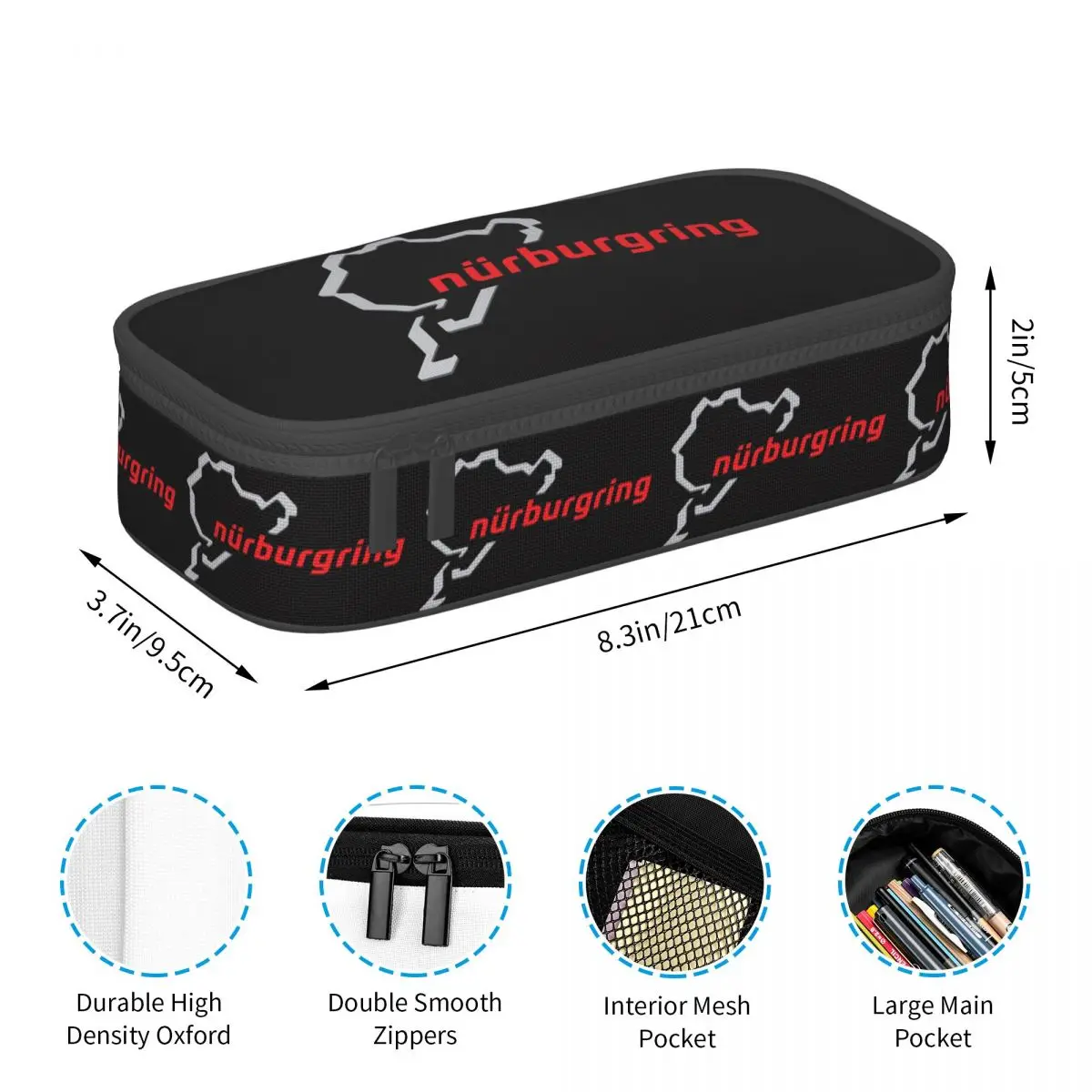 Race Track Germany Nurburgring Pencil Cases Pen Holder Storage Stationery Supplies Big Capacity Pen Box Pencil Bag for Students