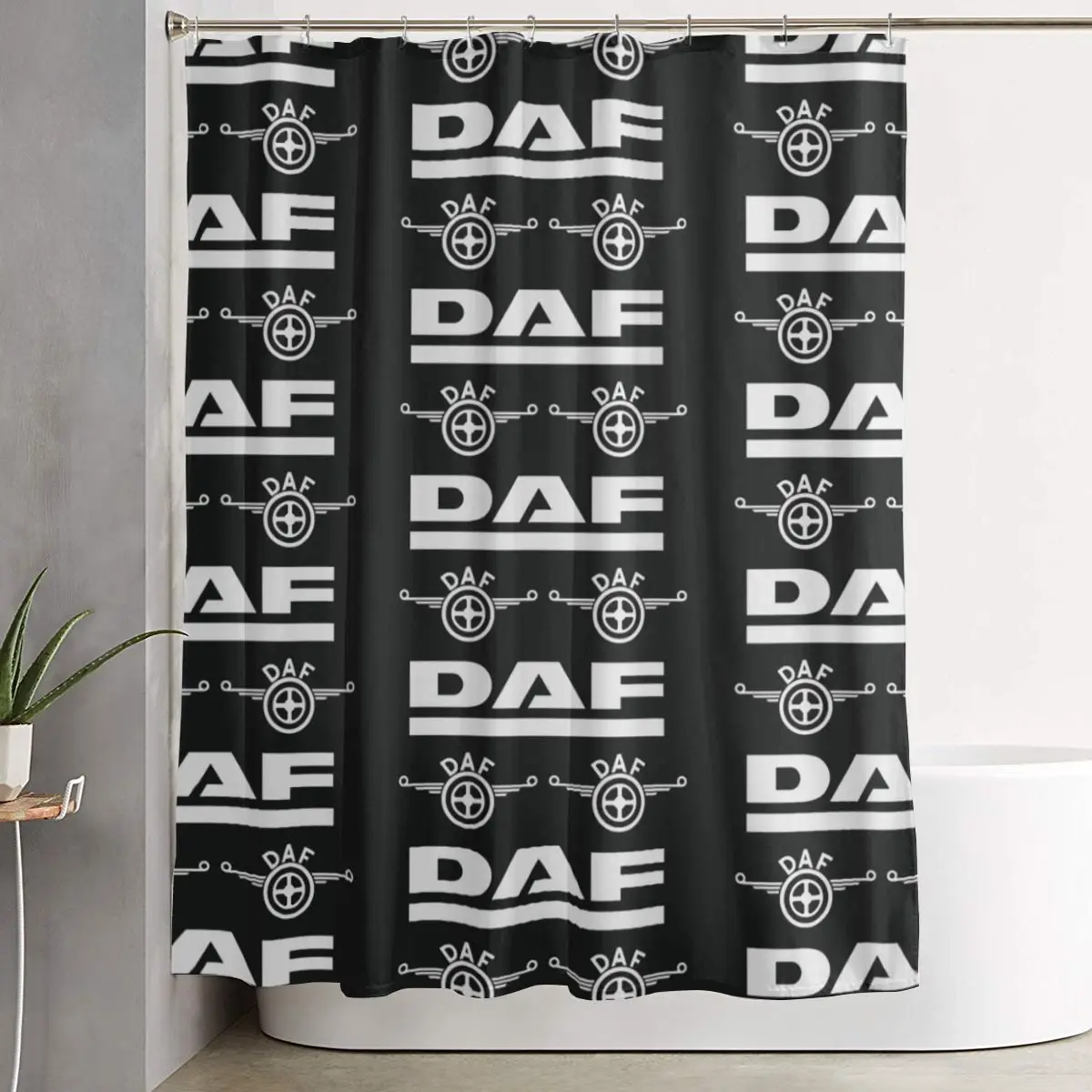 

Занавеска для душа с логотипом Daf Truck Classic Car, полиэстеровая, водонепроницаемая, для ванной комнаты, с крючками
