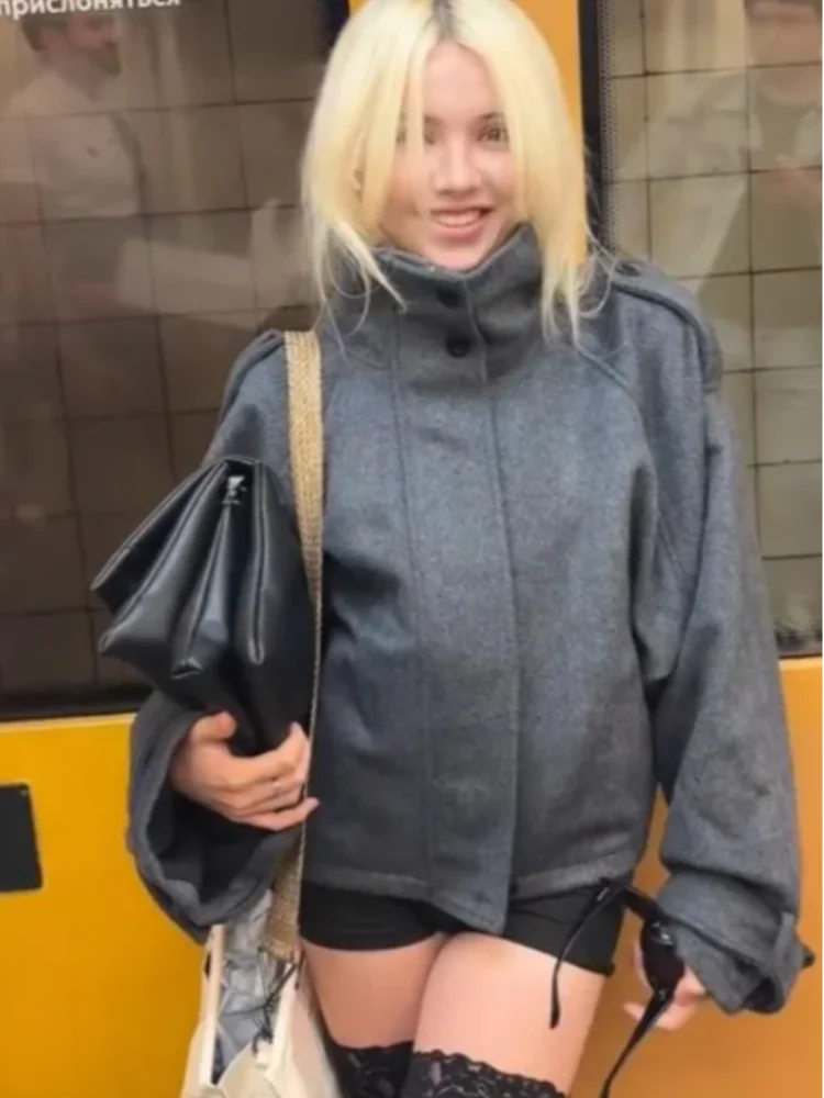 Fashion Fur Women's Jacket 2025 Autumn Winter Turn-down Collar Full Sleeve Single Breasted Female Coat Casual Lady Loose Outwear