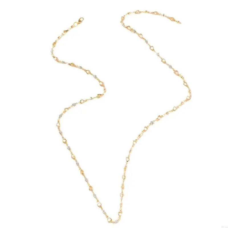 Adjustable Length Collarbone Chain Rhinestones Long Tassels Neckchain Accessory 964A
