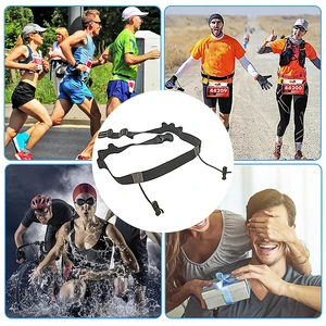 Sports Competition Belt with 6 Loops Outdoor Running Waist Belt Running Bib Belt for Running Cycling Triathlon Marathon