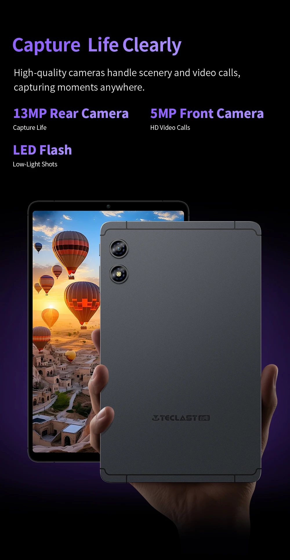 Teclast T60 Mini Android 17 Tablet 8.8" 2.5K LCD 90Hz 343PPI TDDI Display 8GB RAM+40GB Expansion+128GB ROM T7300 8 Core 4G LTE