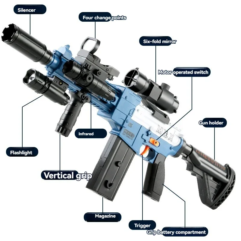 Pistola eléctrica de juguete de bala suave para niños, Dardo de espuma, Rifle Blaster, juego de tiro de francotirador, lanzador de pistola de aire, juguetes al aire libre para niños, M416