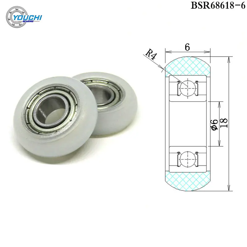 

10pcs 6x18x6 3D Printer POM Coated Guide Wheel Pulley BSR68618-6 Polyformaldehyde Bearing Roller 6*18*6 Plastic Bearing