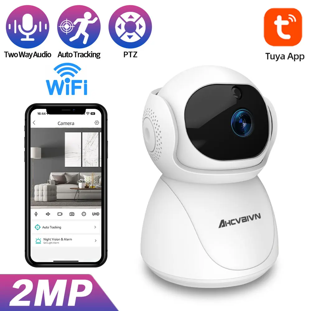 

2MP Indoor Wifi Camera Smart Wireless Baby Monitors Two Way Audio IP Camera Tuya HD 1080P Pet Monitor Night Vision Home Security