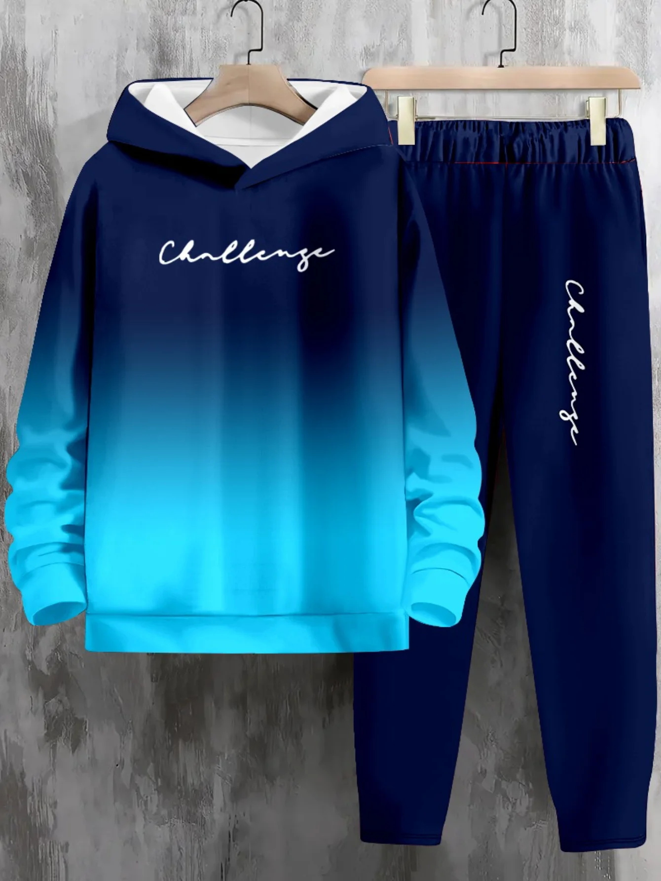 

Autumn/Winter New Y2K Sports Set Hoodie Color blocked Printed Men's Fashion Oversized Comfortable Daily Street Two Piece Set