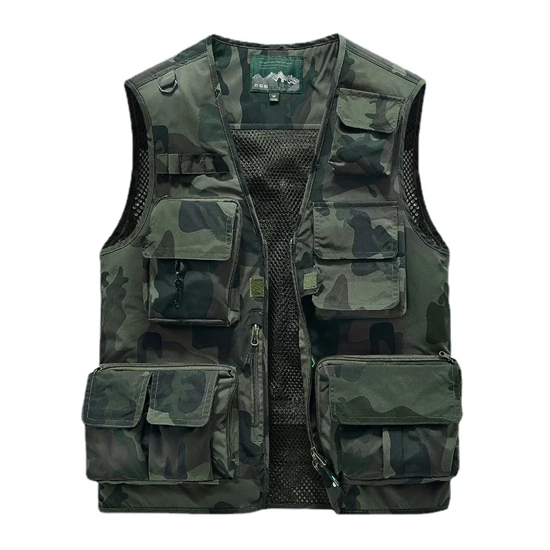 

Men Outdoor Waistcoats Climbing Vests Jackets Multi-pocket Fishing Photography Vests Men Mesh Breathable Vests Coats Size 6XL