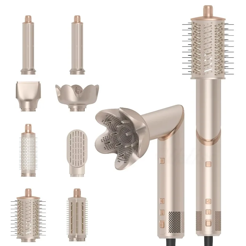 

8 in 1 Professional Hair Blow Dryer Brush Straightener Hot Comb Foldable Curling Irons Hair Curler