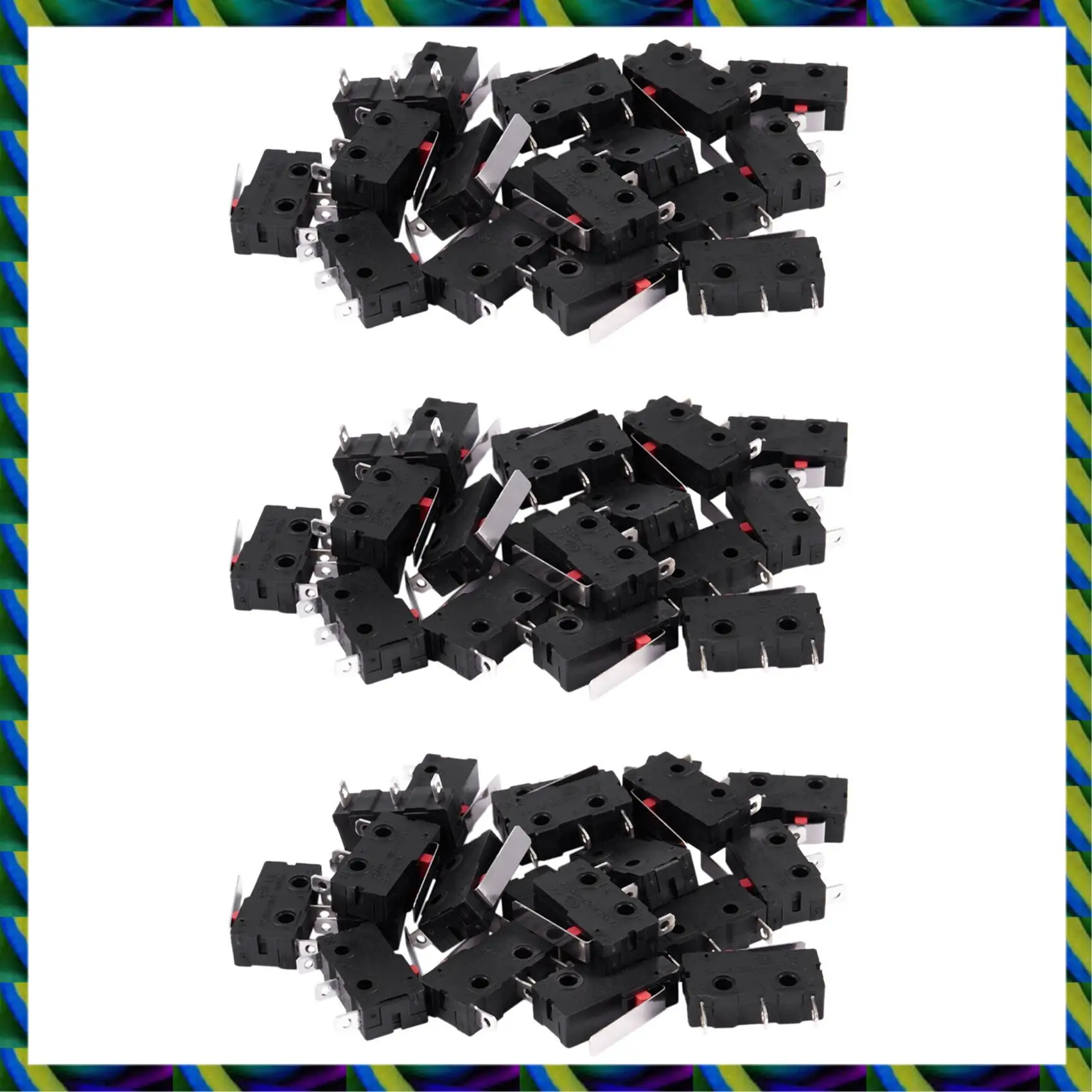 يوميا 60 قطعة التيار المتناوب 125 فولت 250 فولت 5A SPDT 3-Pin لحظة البلاستيك مايكرو الحد التبديل أسود + فضي