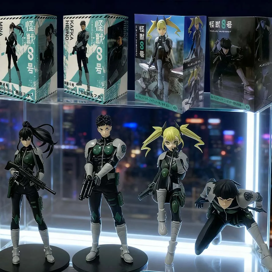 Auf Lager 1-4 Stück Amine Kaiju No. 8 Figuren Kafka Hibino Mina Ashiro Skelett Kreative PVC-Modellfiguren Kinder Action-Statue Puppe Geschenke