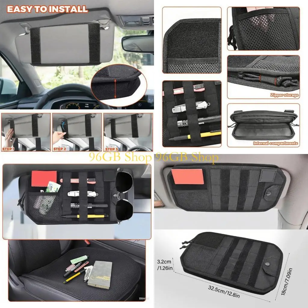 

96GB Multifunctional Tactically Sun Visors Holder for CarsTransparent Card Holders