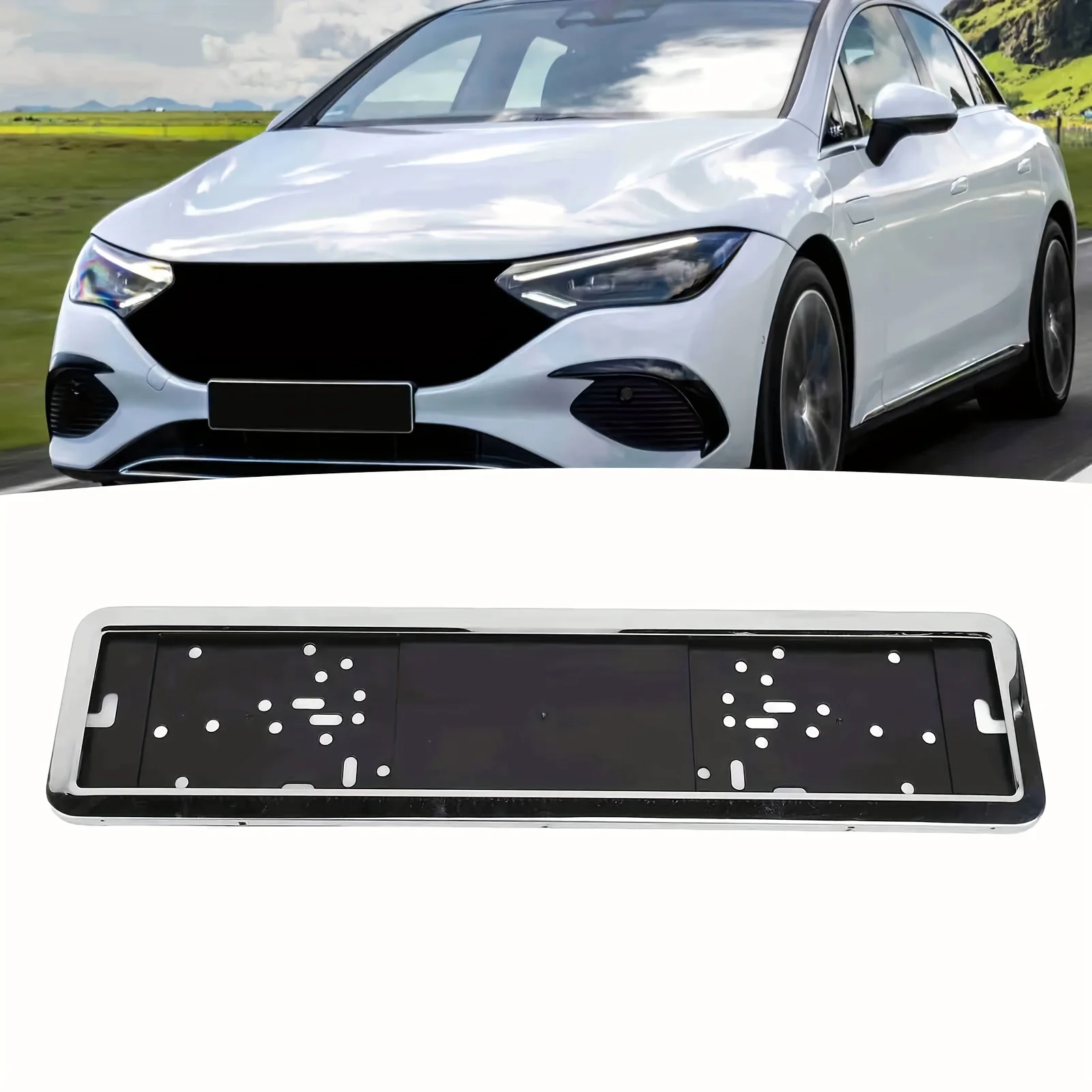 2 Stück europäische Nummernschild-Edelstahl-Metallrahmenhalter für Auto, Van, LKW, Wohnwagen, Ersatz