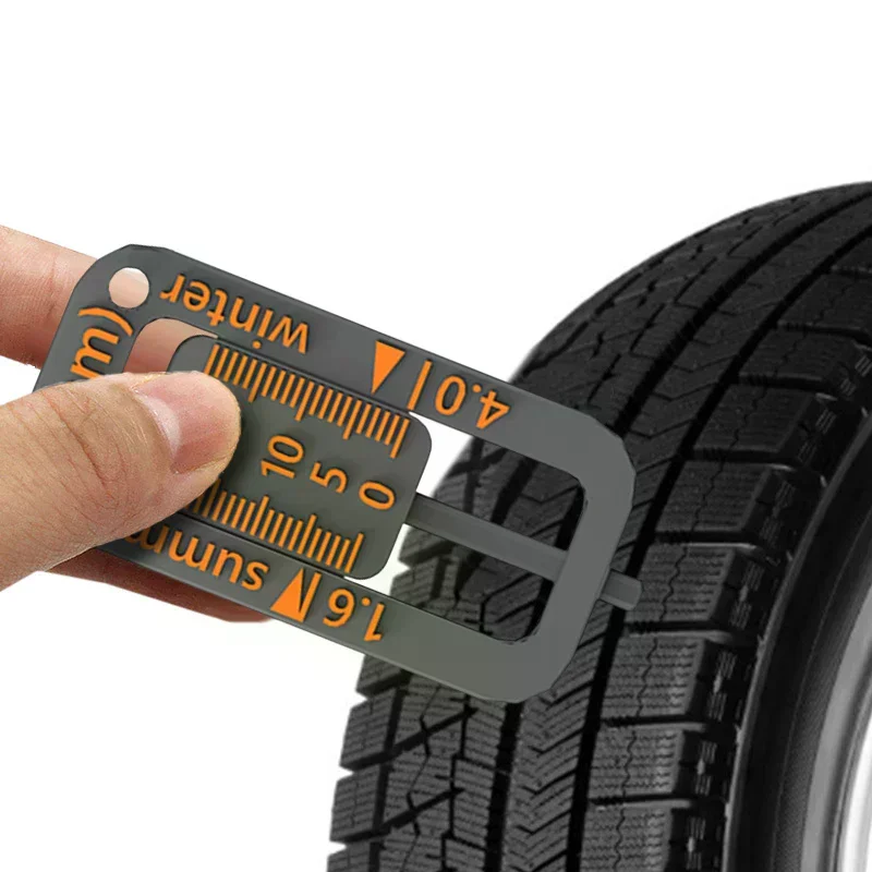 

Tire Tread Depth Gauge Keychain Portable Measurer Car Tire Safety Check Universal Essential For Road Trips And Car Maintenance
