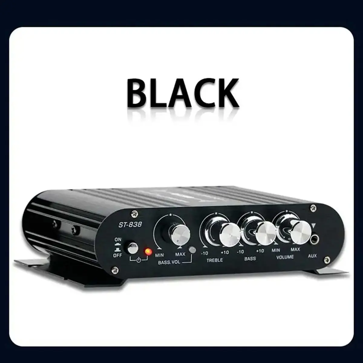 A10I Mini Digital Power Audio Car Amplifier Blue Light Stereo Audio Amplifier for Home Theater Club Party Music 200W X2(B)