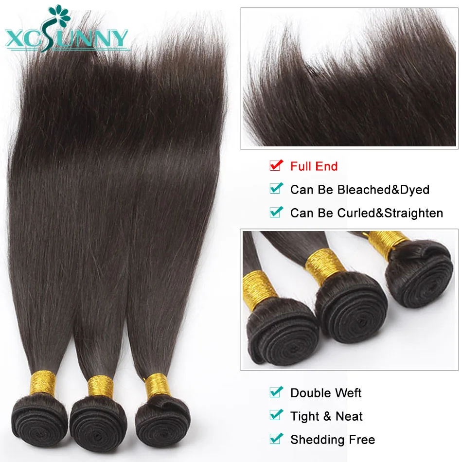 Straight Human Hair Bundles Double Drawn Full End Human Hair Extensions For Black Women Burmese Straight Hair Bundles