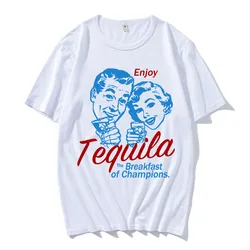 Enjoy Tequila Retro Graphic Tees Men/Women Cute Funny Alcohol Drinking T-Shirts Vintage Fashion T Shirts Cotton Unisex Clothing