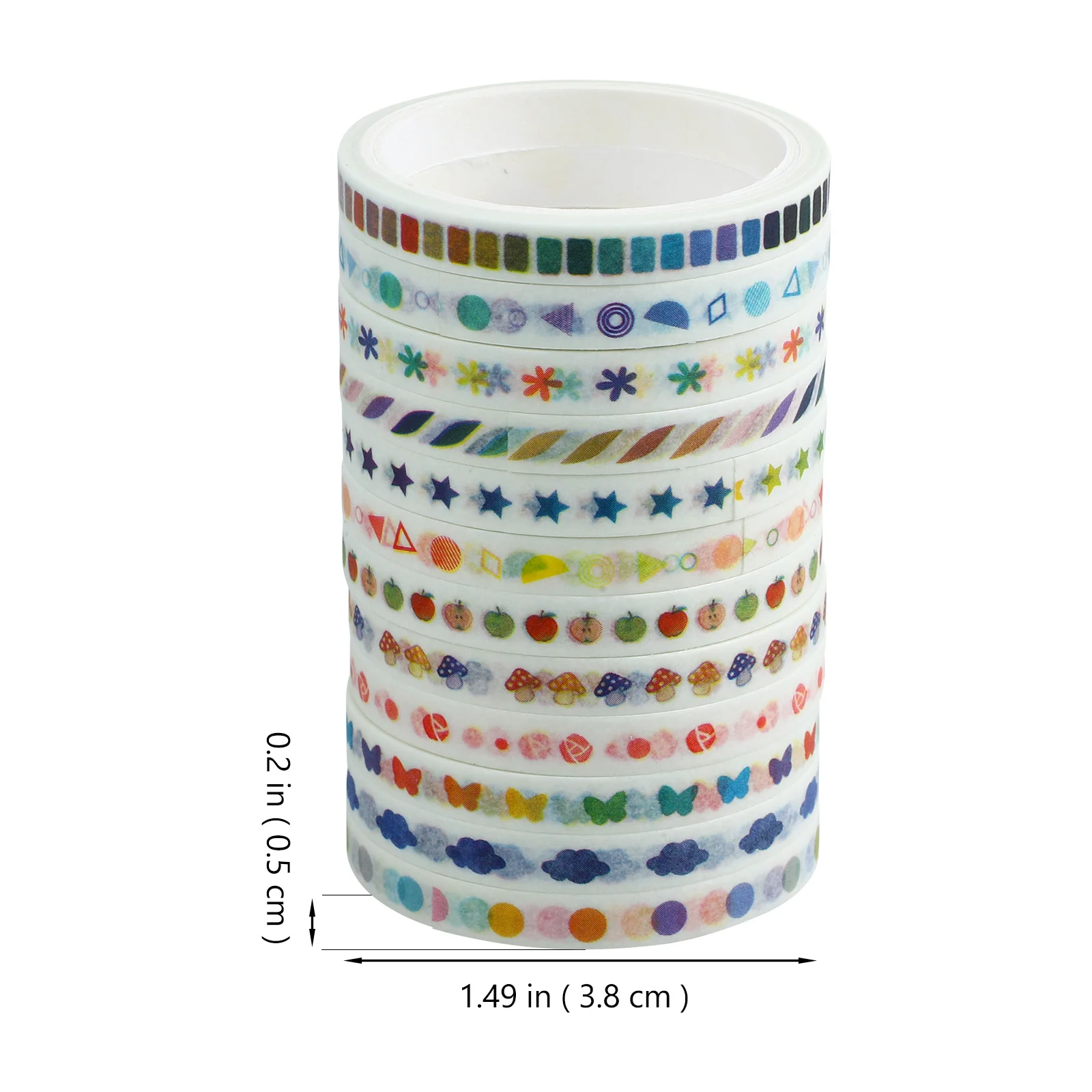 مجموعة شريط اشي لاصق مزخرف مكونة من 12 لفة متعددة الوظائف يمكنك صنعها بنفسك من سجل القصاصات وتغليف الهدايا ومستلزمات مخططة الحرف اليدوية