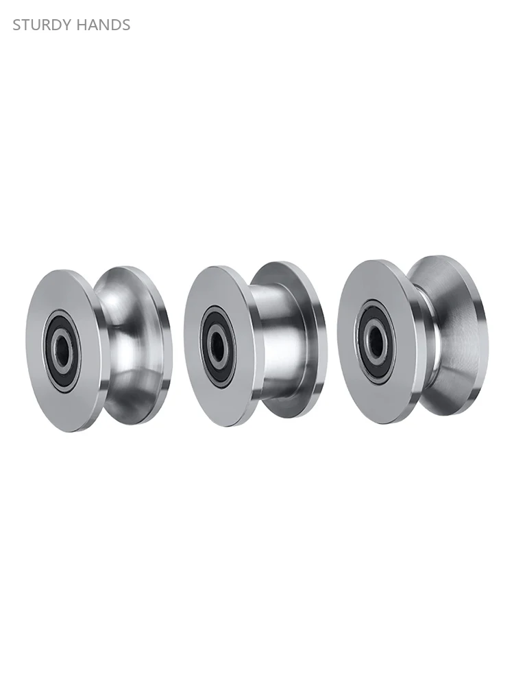 1pc 304 Stainless Steel Rail Wheel V/U/H Type Steel Wire Rope Pulley Lifting Pulley Orientation Door Roller Hardware Tools