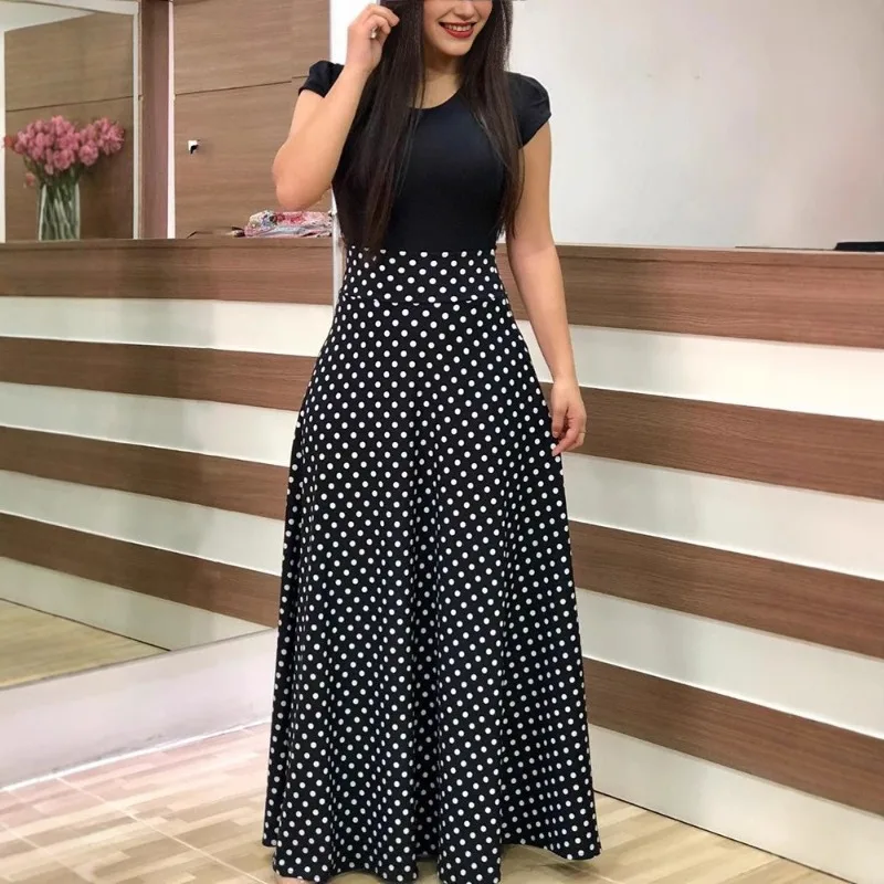 Women's Summer Print Stitching Flower Long Banquet Dress 2025 Female Bodycon Dress Elegant Sexy Woman Super Long Pullover Dress