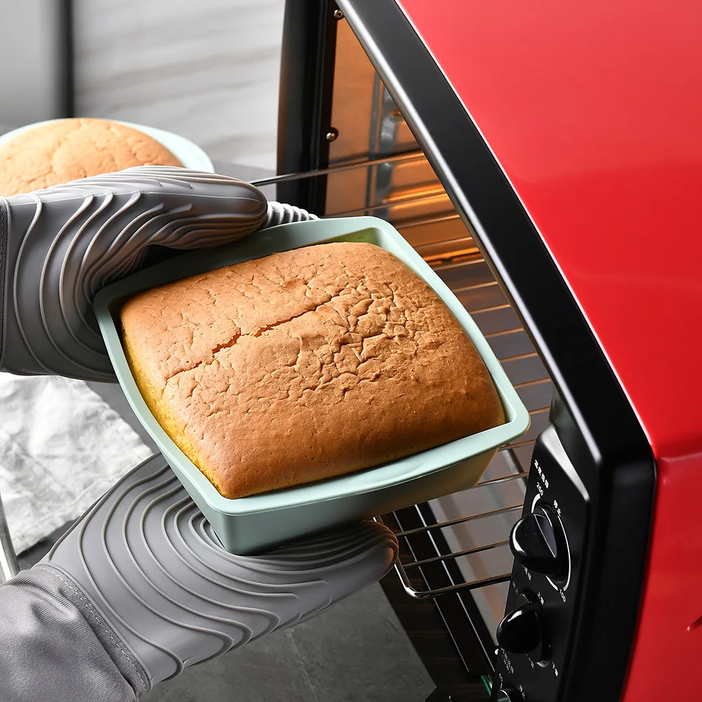 مجموعة قوالب خبز قابلة لإعادة الاستخدام، مقالي كعك متعددة الأشكال (دائرية + مربعة) غير لاصقة، أدوات خبز متينة لاحتياجات خبز المطبخ المنزلي #6