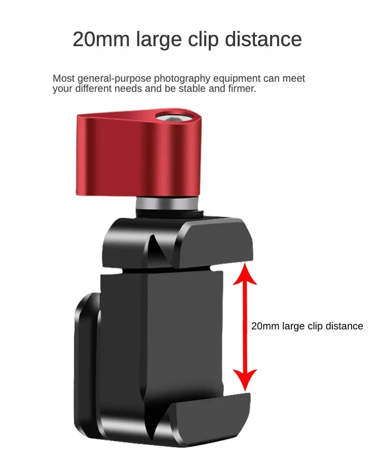Kameraklemme Schnellspanner NATO Rail Clip Mount 1/4 3/8 Loch für 20 mm Videolicht Mikrofon Monitorhalter Gimbal Slider Verlängerung – Detail 9
