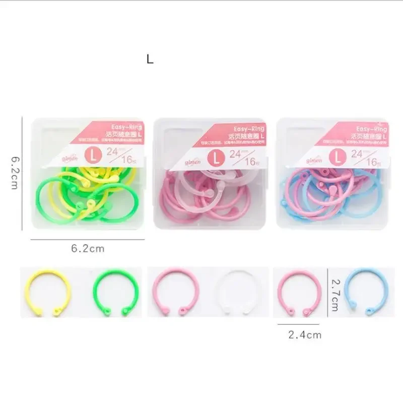 1 Box Creative Plastic Multi-Function Circle Ring Office Binding Supplies Albums Loose-Leaf Colorful Book Binder Hoops