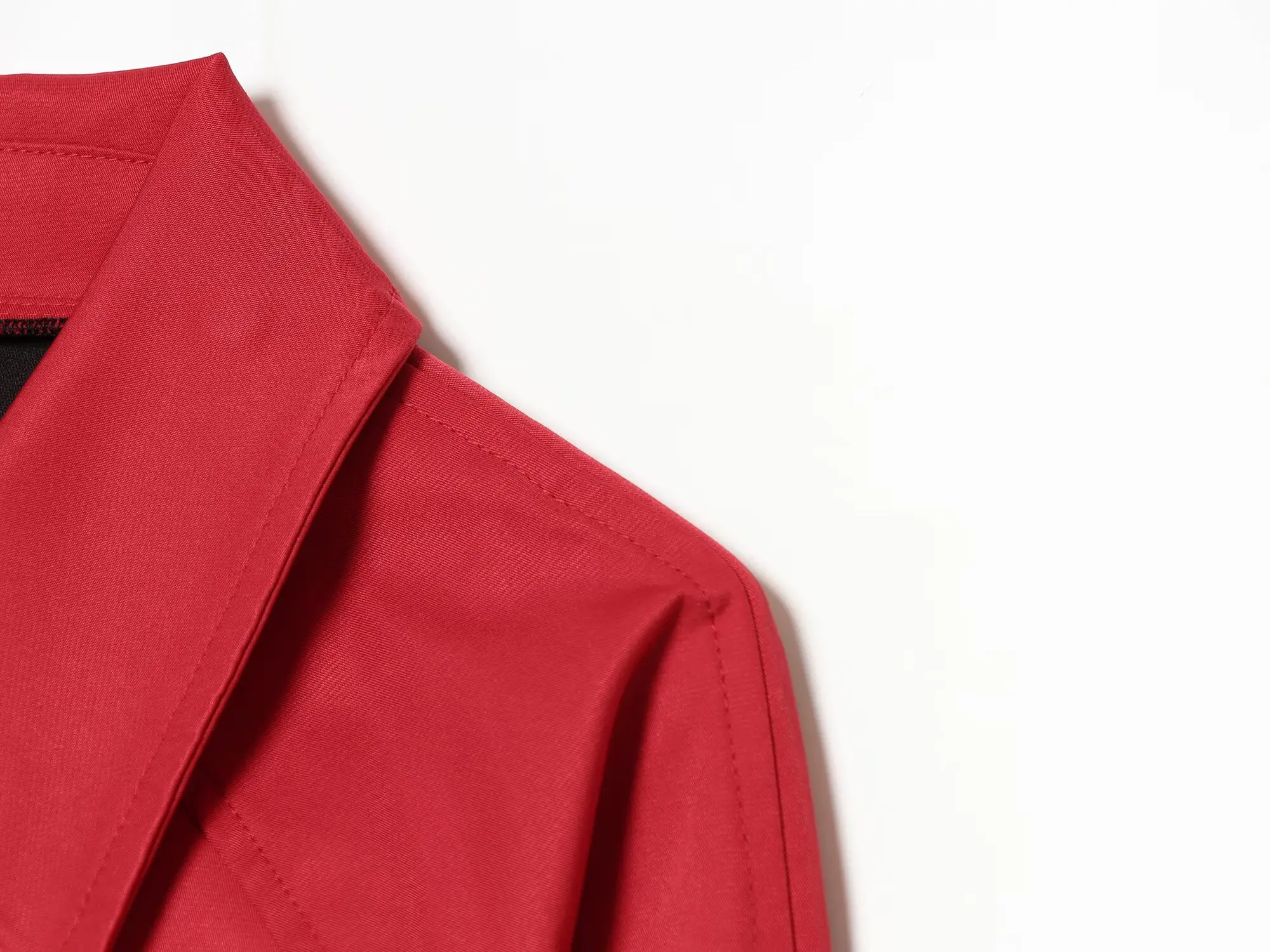 KONDALA Damen Lässiger Eleganter Roter Langer Trenchcoat für Pendler und High Street, Trendiger Trenchcoat 2026 Herbst Schicker Minimalistischer Mantel mit Knöpfen – Detail 8