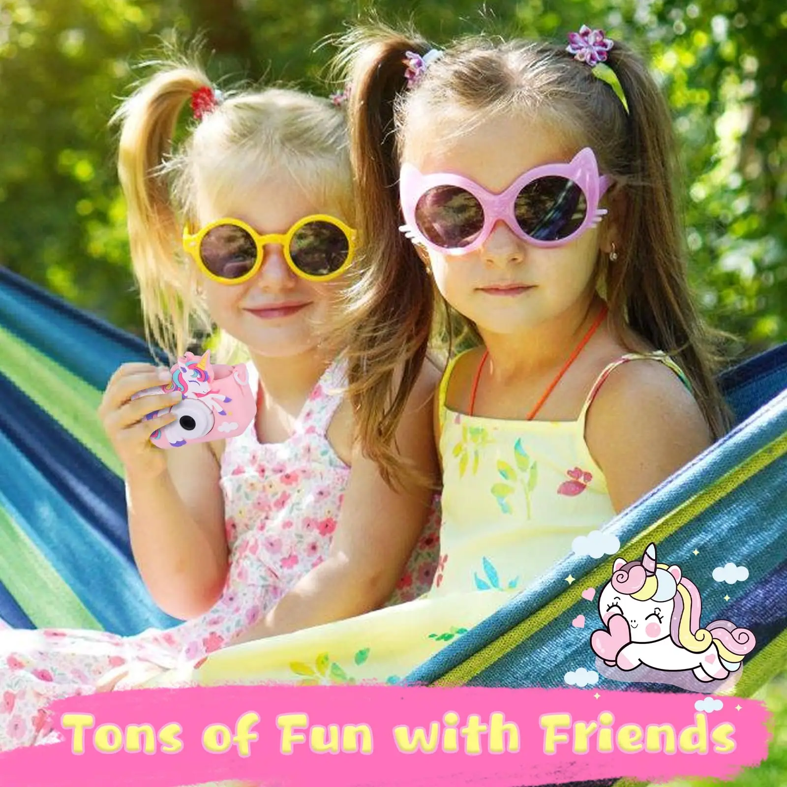 كاميرا للأطفال، سلسلة يونيكورن، كاميرا فيديو رقمية عالية الدقة 1080 بكسل للأطفال الصغار، ألعاب كاميرا لهدايا عيد الميلاد بعمر 3-12 سنة