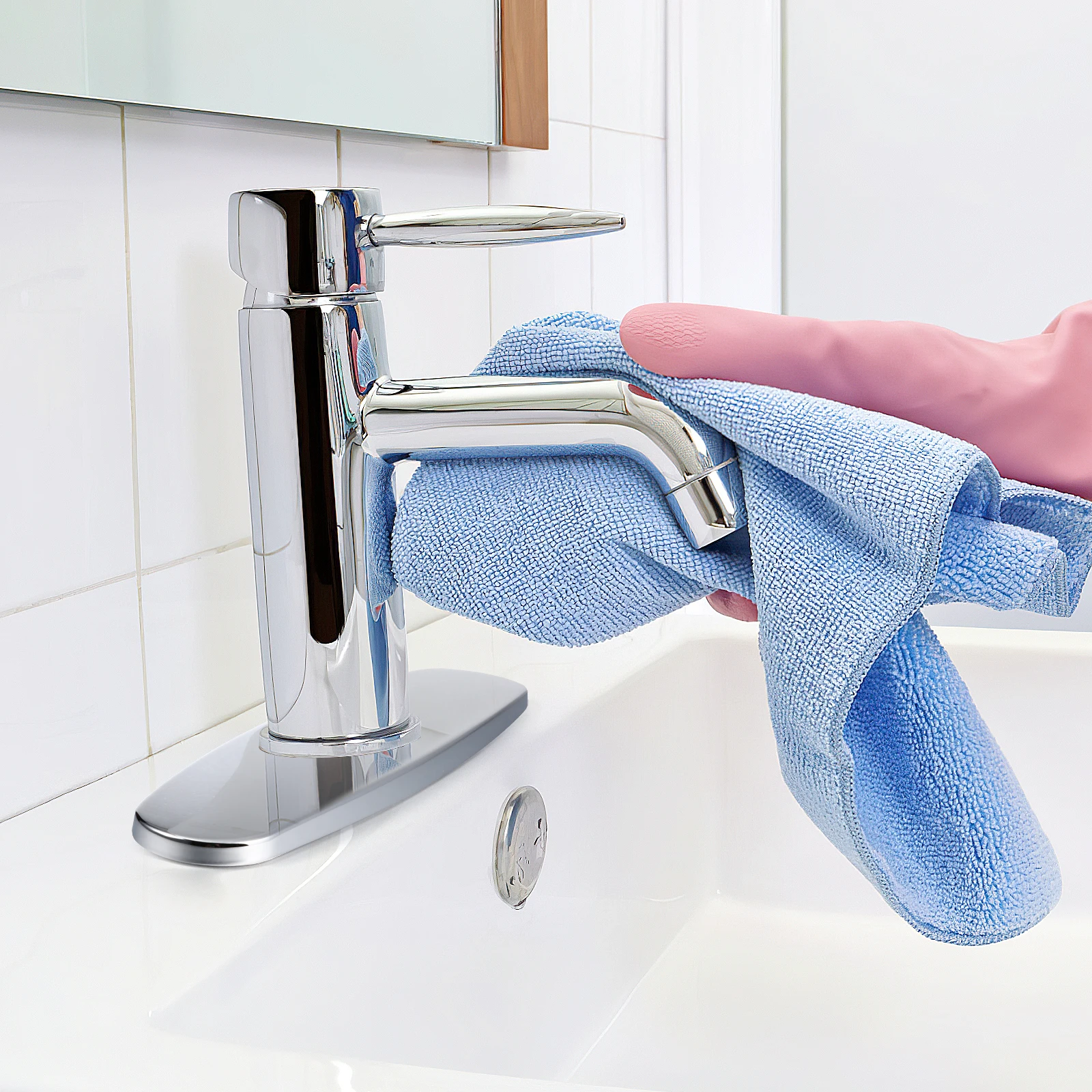 

Faucet Panel Plate Deck Stainless Steel Accessories Sprayer for Single Water Setup Easy Install Sink Hole Kitchen