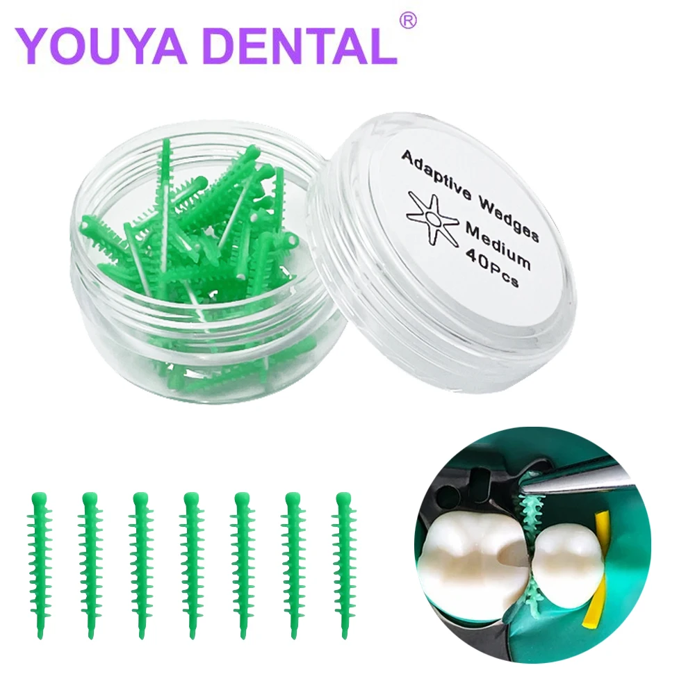 40Pcs/Box Dental Interdental Wedges Dentistry Adaptive Matrice Wedge Medical Plastic Sectional Matrix System Dentist Materials