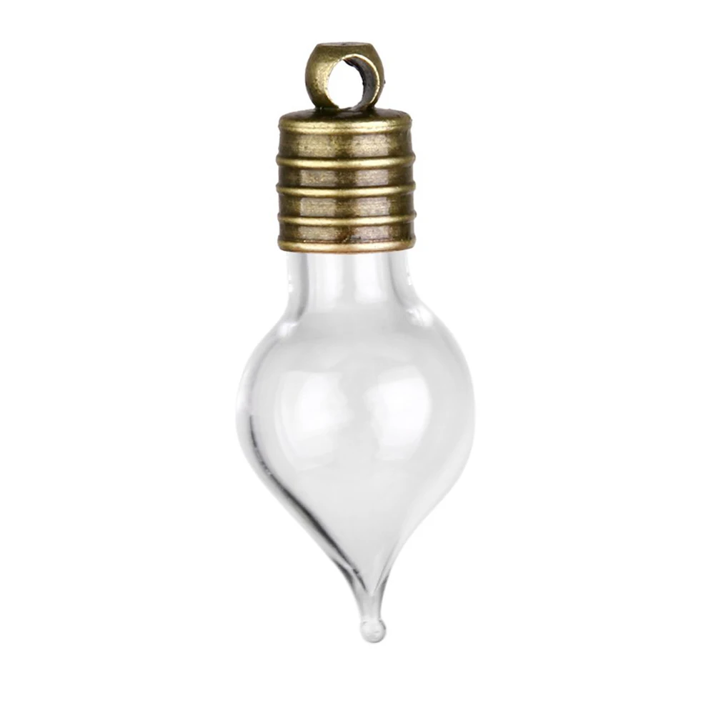 

10pcs Chili Shaped Mini Wish Bottles Clear Bronze Handmade Craft Diy Pendant Perfume Jar Gift Home Wedding Party Decoration Tube