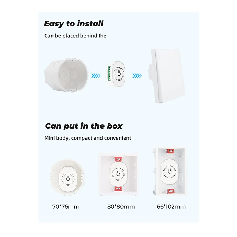 

SUNRI-3X Tuya Smart Wi-Fi вентилятор модуль переключателя потолочного вентилятора двухрежимный контроллер голосового переключателя сброса для Alexa Google Home белый