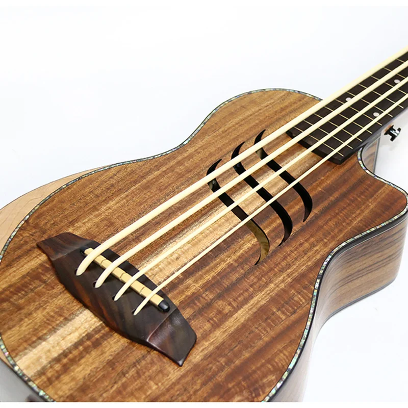 Ubass U Bass Top Solid Acacia Ukulele Fretless 30 Inches  Electric Guitar 4 Strings Mini UKE Electro Guitars Pickup Sculpture