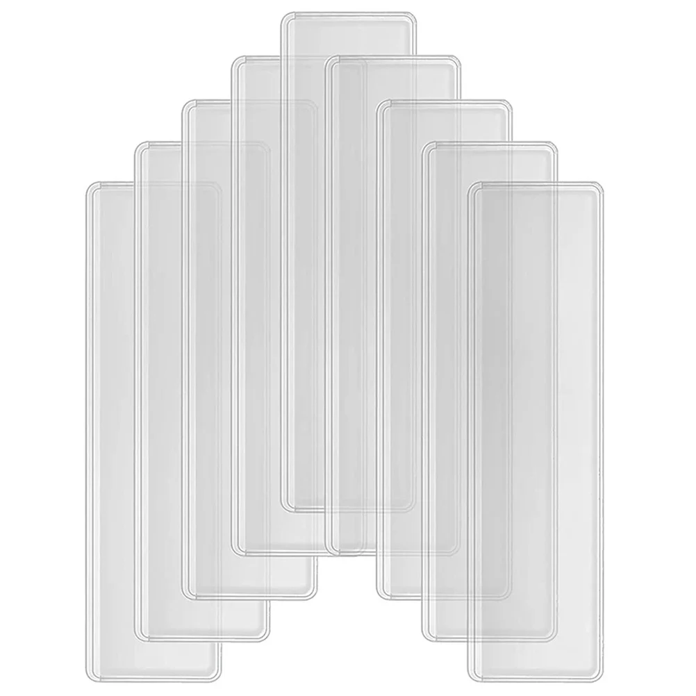 50Pcs Folder Label Sticker Clear Adhesive Pockets for Index Cards Business Card Organizer Plastic Sleeves Classroom Office