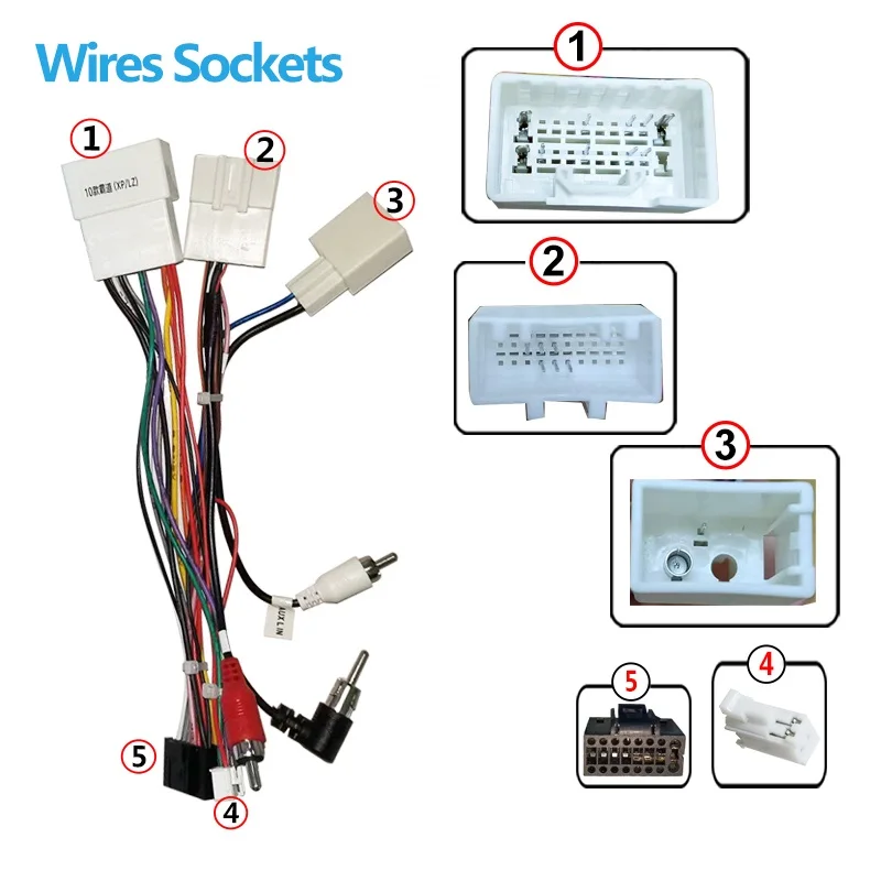 android Car radio Canbus Box Decoder For Toyota Prado tundra sequoia sienna 16 pin Wiring Harness Plug Power Cable