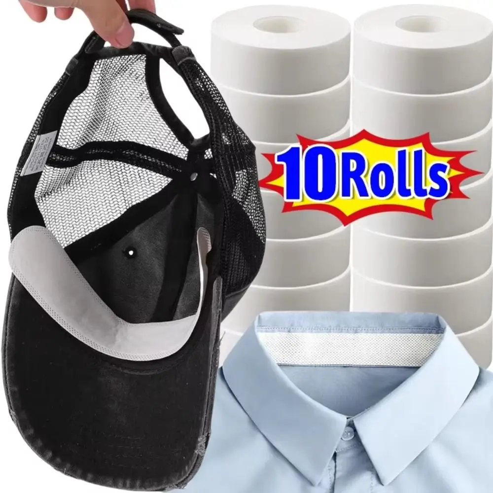 

8/80M Collar Anti-dirty Grime Disposable Self-adhesive Cuff Fixing Tape Breathable Collar Sweat Pad for Shirt Collar Hat Lining