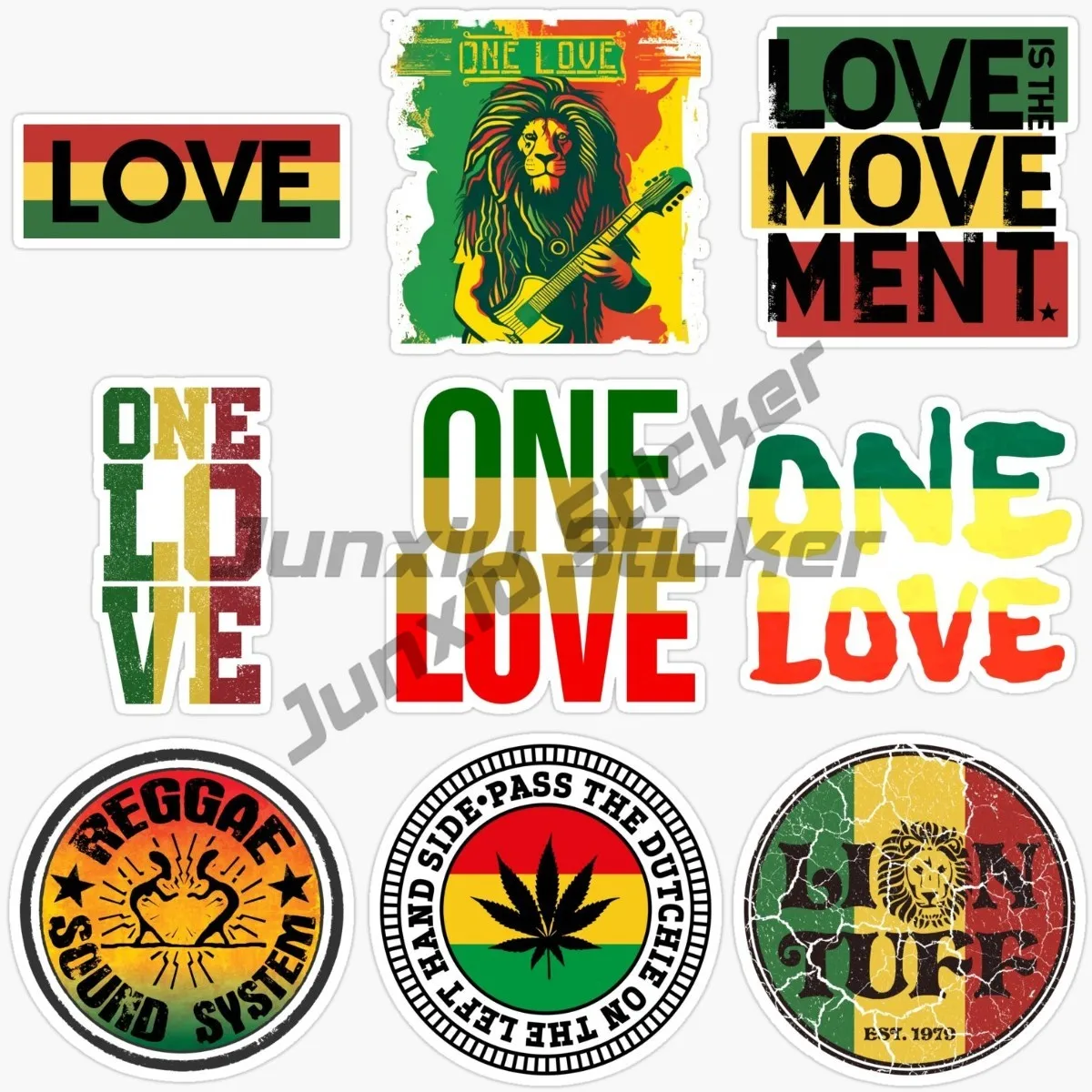 Jamaican One Love Car Sticker Hot Sale Direct Selling Drop Shipping for Bumper Laptop Decal Vinyl Waterproof Decal