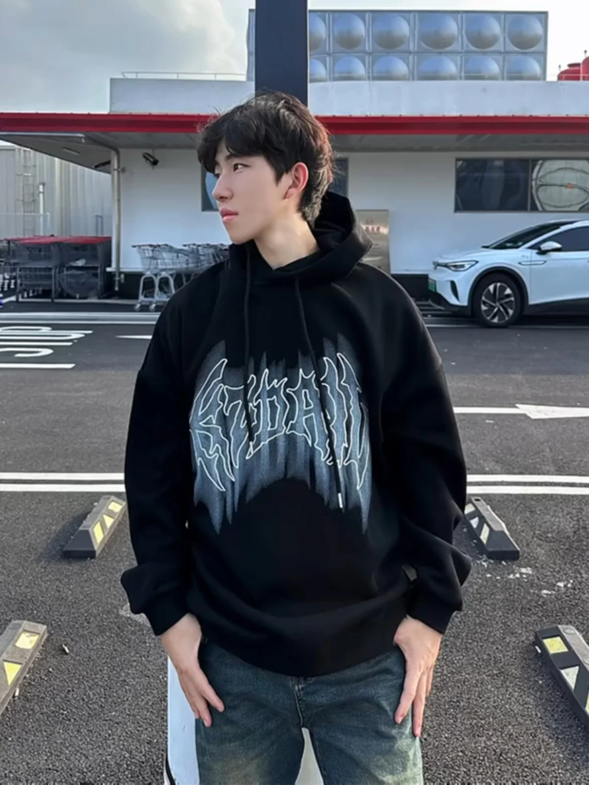 

Men's Hoodie Sweatirt Autumn Season Heavyweight Hardwearing Print Design Full Zipper Casual Outerwear Cleanfit Jaet