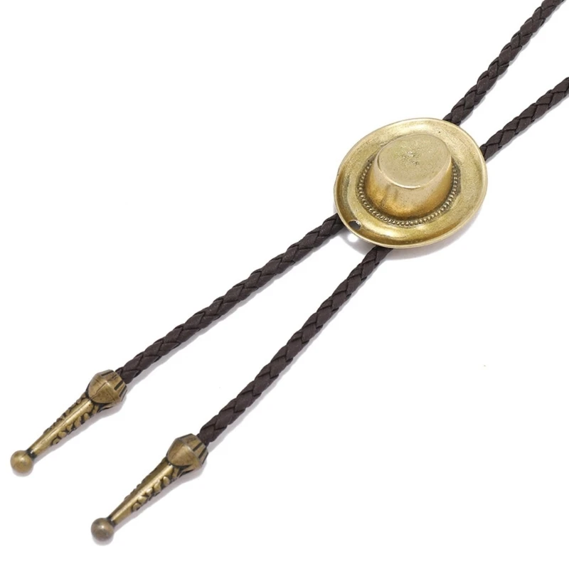 3D رعاة البقر قبعة قلادة مضفر حبل قلادة ، ربطة عنق ، اكسسوارات المجوهرات للرجال #4