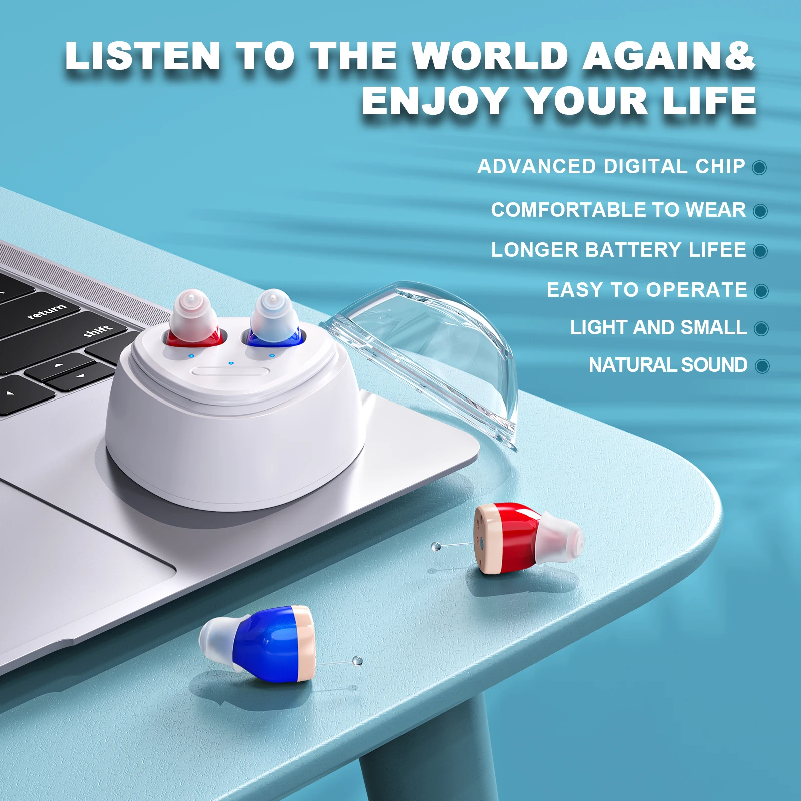 高齢者用補聴器-cic-充電式-難聴者用リスニングデバイス-ミニワイヤレスサウンドアンプ-目立たない補聴器-ヘッドホン