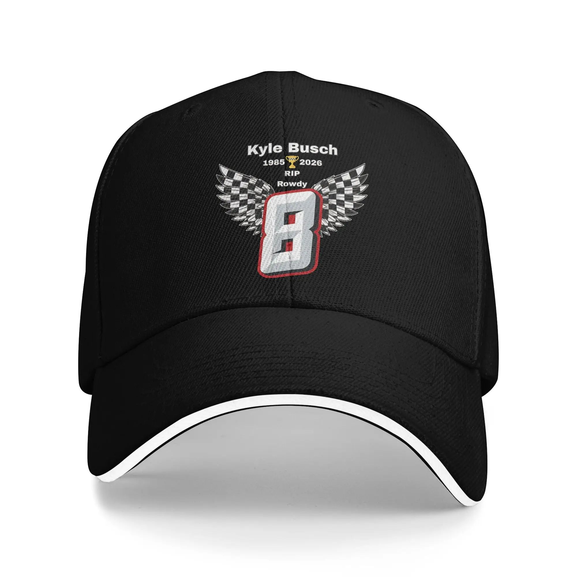 Rip 1985-2026 Kyle Busch Memorial Baseball Caps Hip Hop Number 8 Sandwich Cap Unisex Style Adjustable Hats Cap Activities