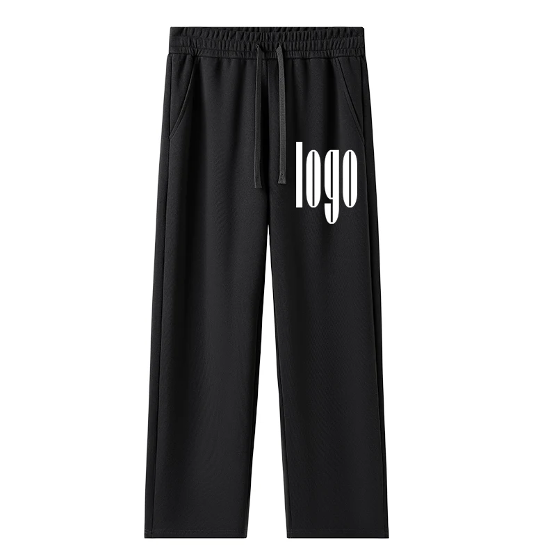 DIY custom logo men's autumn and winter new style 320G pure cotton sports pants wide leg pants outdoor daily sports casual fashi
