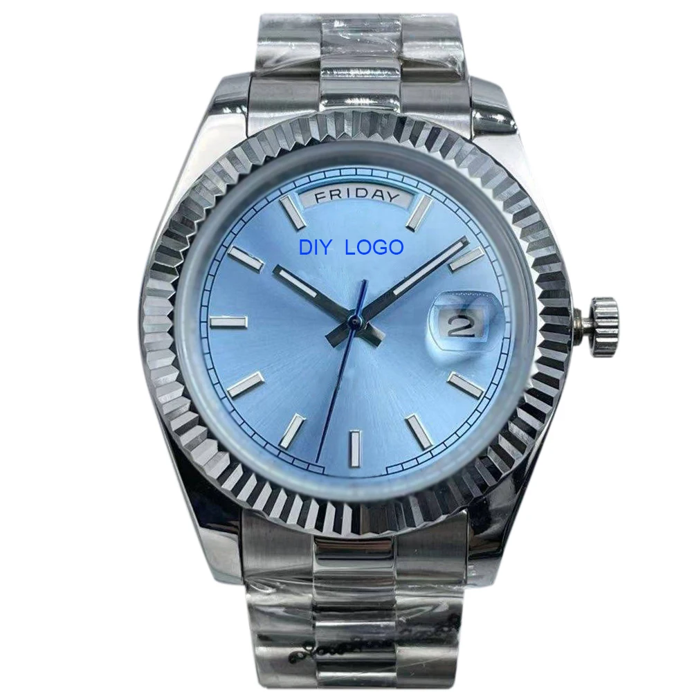 Customized LogoFashionable 41mm men's watch with mechanical movement and calendar window, best gifts for men